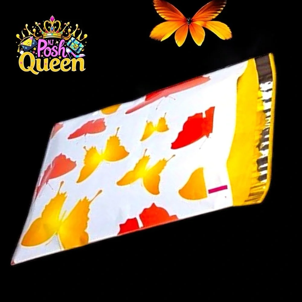Orange Butterflies 🦋 Poly Mailers 10x13 Pack of 25 - Picture 4 of 7